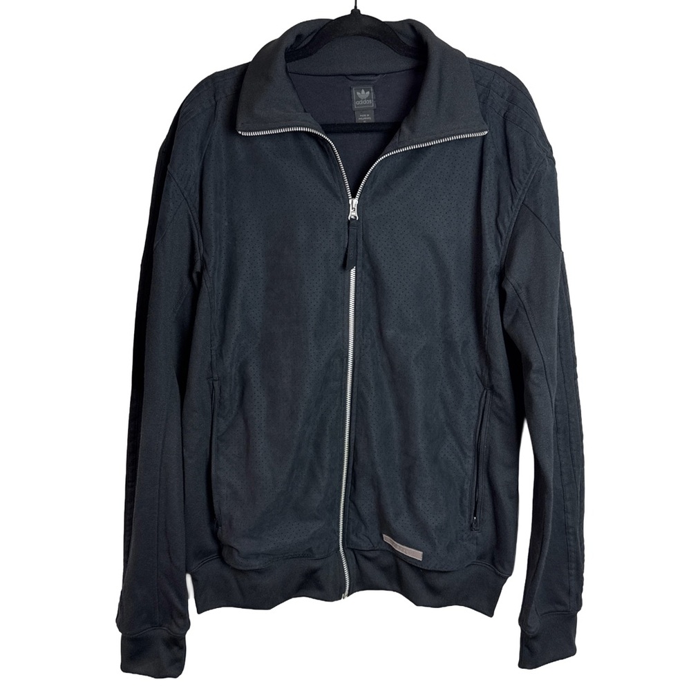 Adidas Originals Black Full Zip Jacket XL Perforated Track Jacket